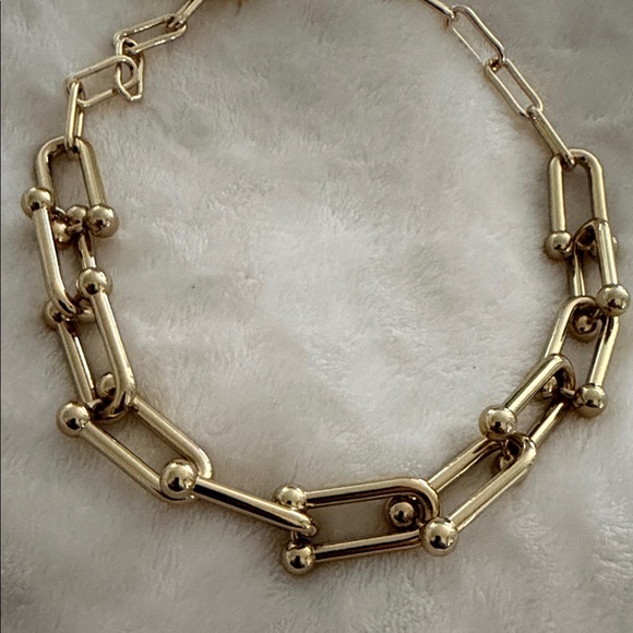 Gold-Tone Link Choker Necklace - Picture 6 of 7